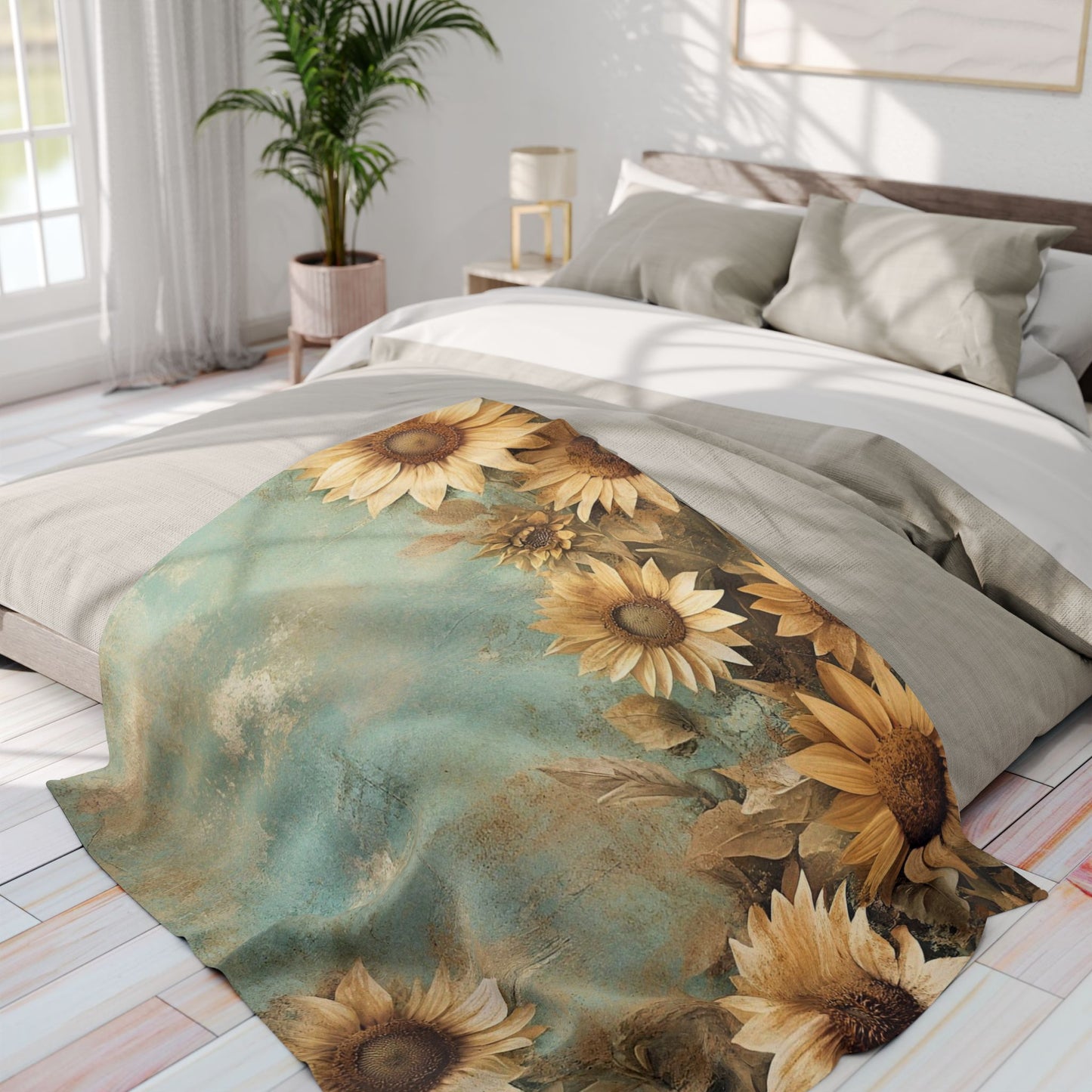 Sunflower Arctic Fleece Blanket, Cozy Throw, Soft Home Decor, Floral Blanket, Perfect for Gifts, Picnic, and Relaxation