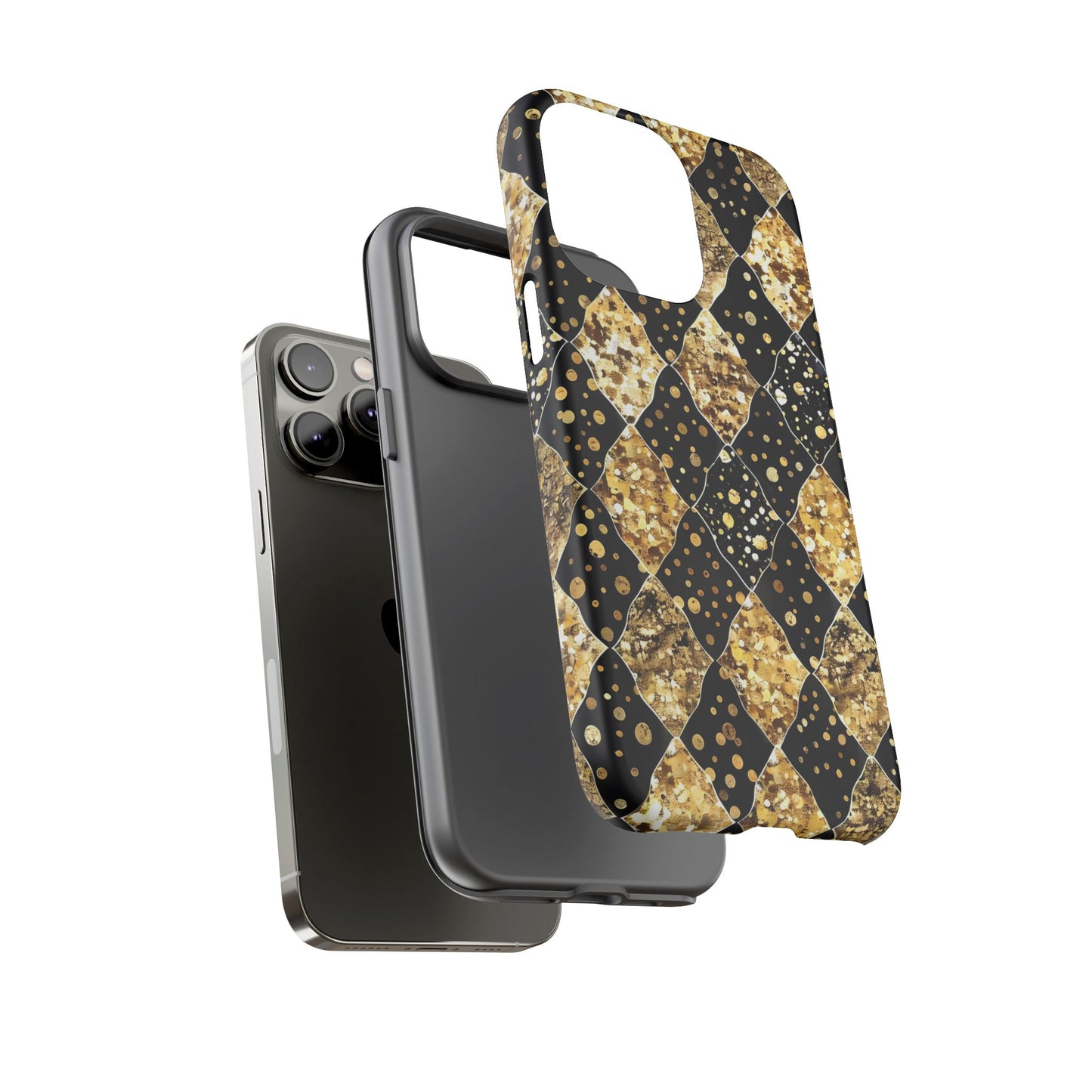 Elegant Gold & Black Phone Case for Tough Protection