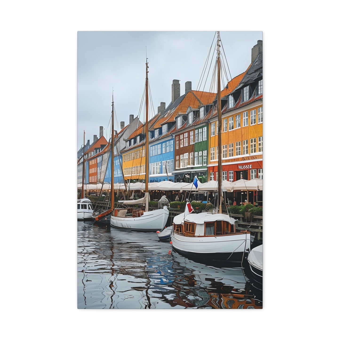 Coastal Canvas Print, Vibrant Harbor Art, Nautical Home Decor, Gift for Sailors, Maritime Wall Art