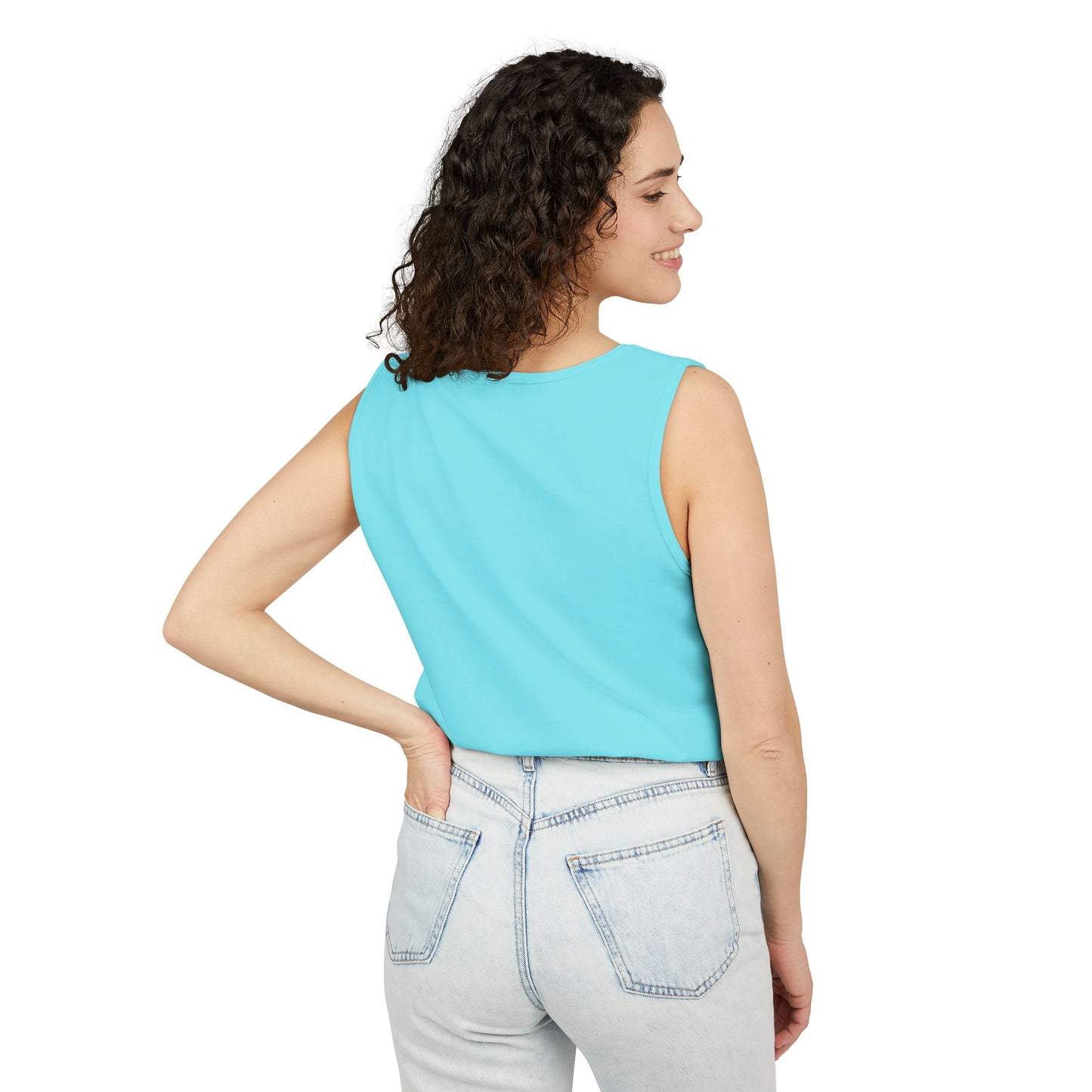 5-Star "WANTED" Garment-Dyed Tank Top, Unisex Summer Shirt, Gift for Him/Her, Trendy Casual Wear, Pool Party Outfit, Unique Graphic Tee