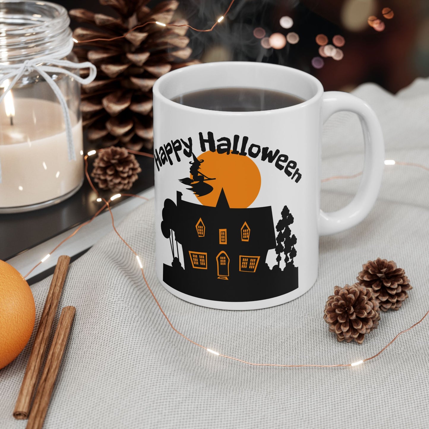 Halloween Ceramic Mug, Perfect for Coffee, Tea, Halloween Gift, Seasonal Decor, Fun Kitchenware, Trick or Treat