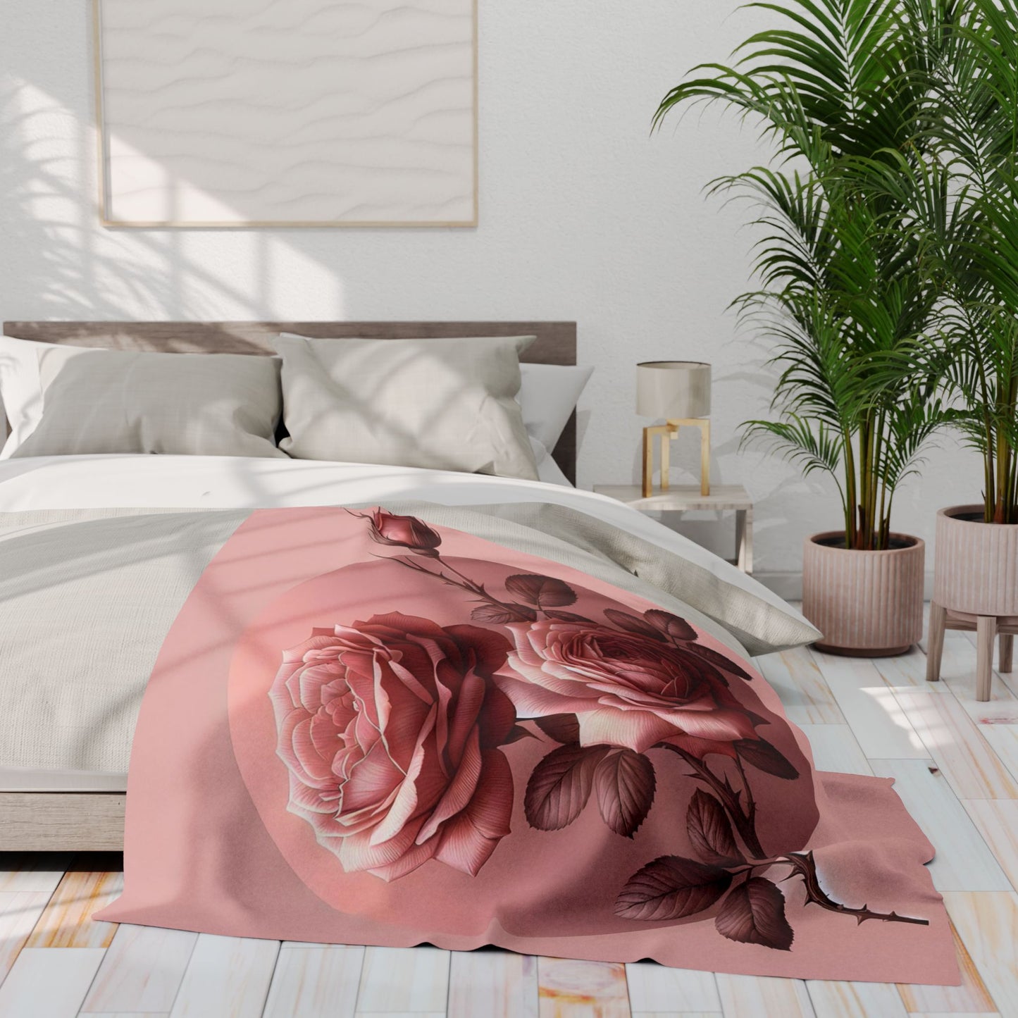 Rose Petal Arctic Fleece Blanket, Cozy Throw Blanket, Floral Home Decor, Gift for Her, Wedding Present, Winter Warmth