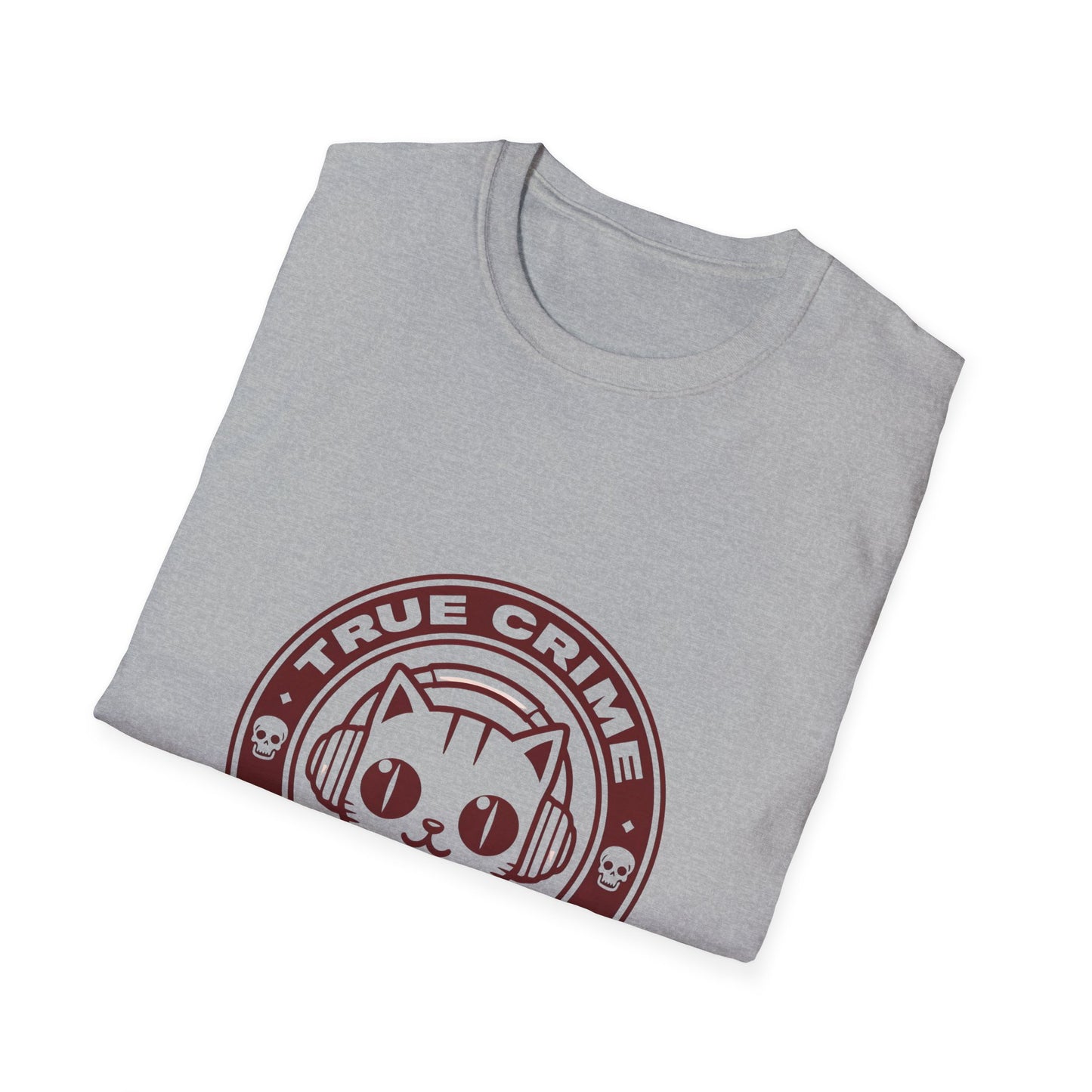 True Crime Freak Cat T-Shirt – Cute Kitty Badge Tee for True Crime Fans