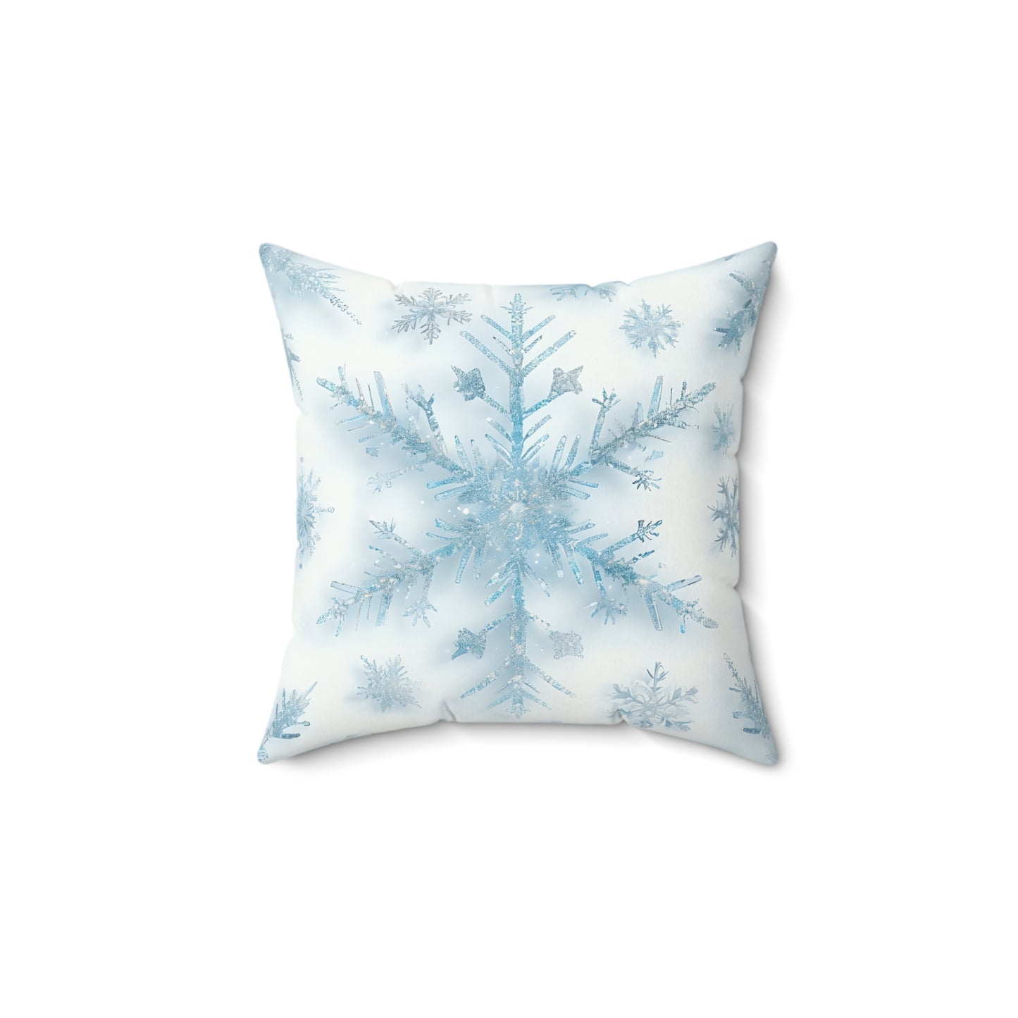 Winter Snowflake Faux Suede Pillow, Cozy Home Decor, Winter Decoration, Holiday Gift, Snow Themed Cushion