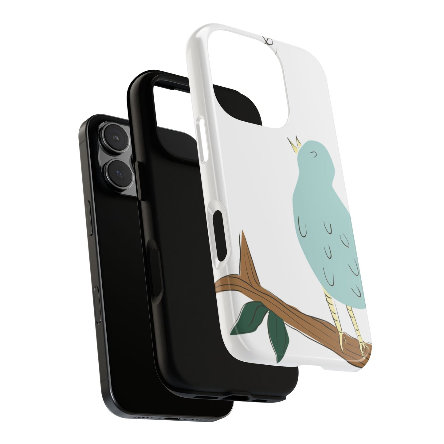 Birdsong Phone Case — Cute Blue Bird on Branch Protective Case