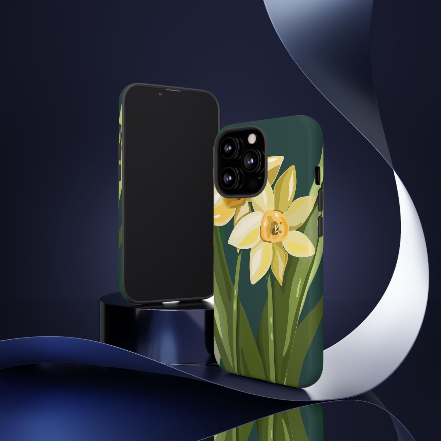 Floral Phone Case - Yellow Daffodil Design, Tough Phone Cover, Spring Decor, Floral Gift, Nature-Inspired Accessories