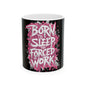 Born to Sleep, Forced to Work Ceramic Mug – Funny Office Coffee Cup (11oz/15oz)