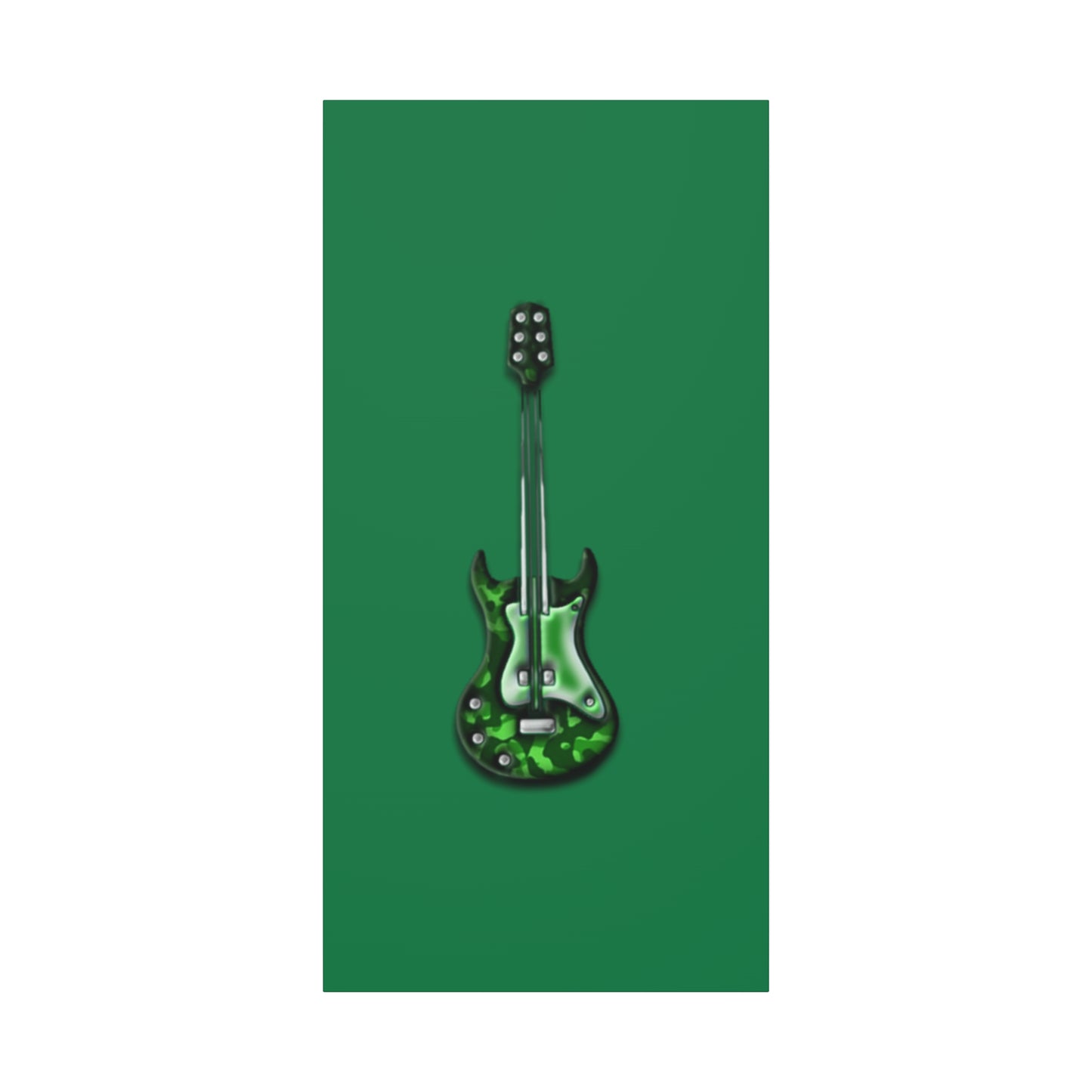 Green Electric Guitar Canvas Art, Music Wall Decor, Rock n Roll Gift, Guitar Lover's Art, Stretched Green Canvas, Home Theater Decor