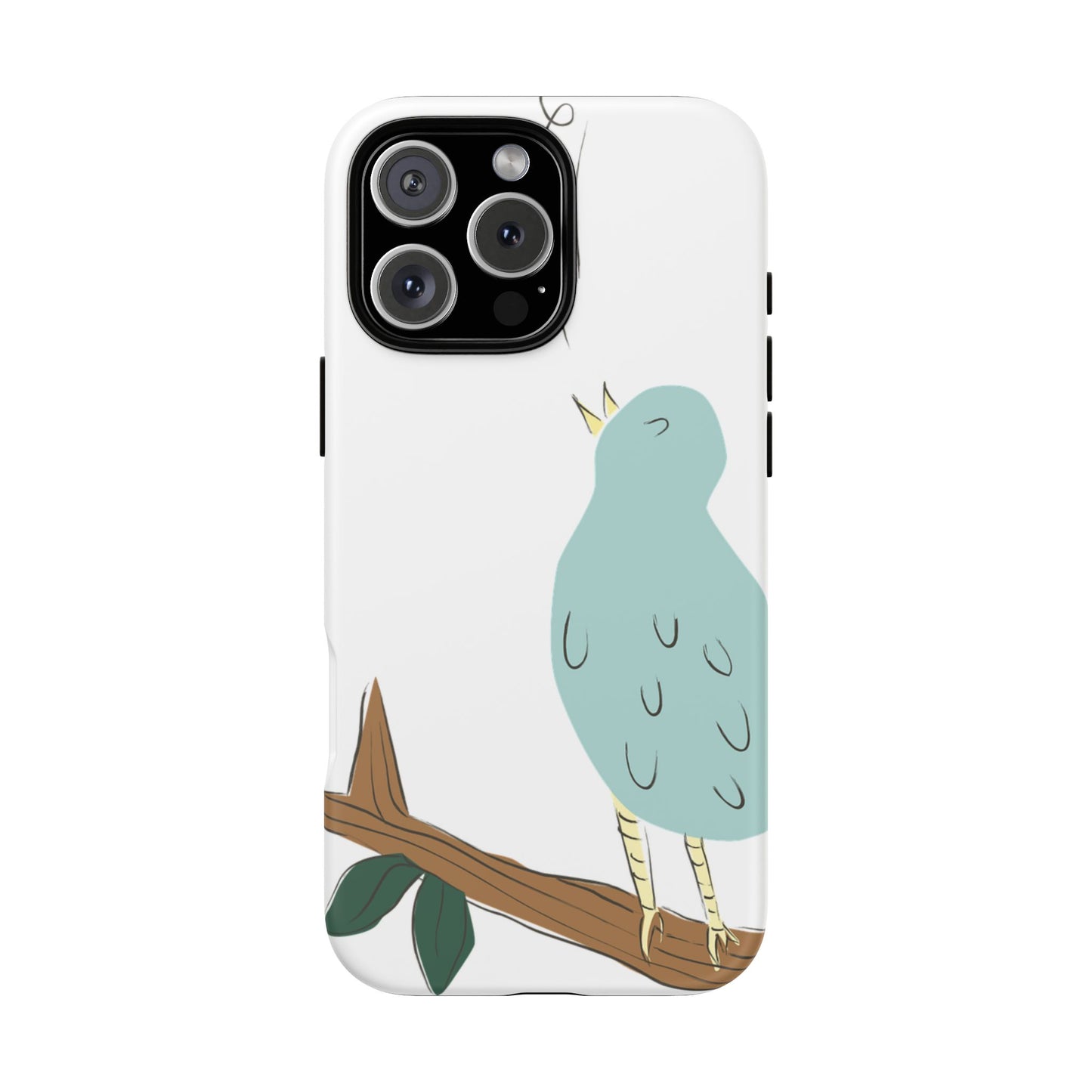 Birdsong Phone Case — Cute Blue Bird on Branch Protective Case