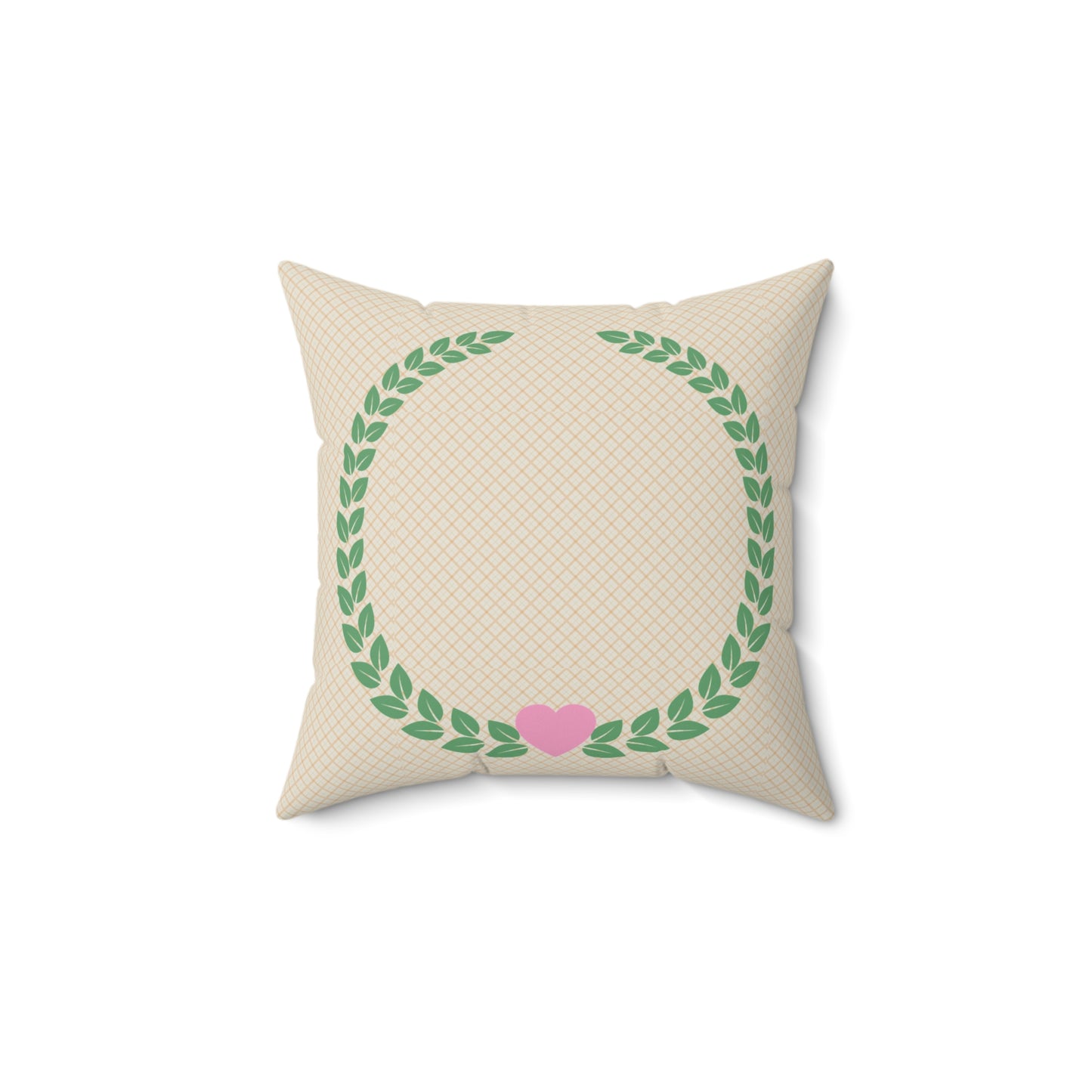 Heart Wreath Decorative Pillow, Cozy Home Accent, Throw Cushion for Weddings, Valentine's Day, Housewarming Gift, Living Room Decor