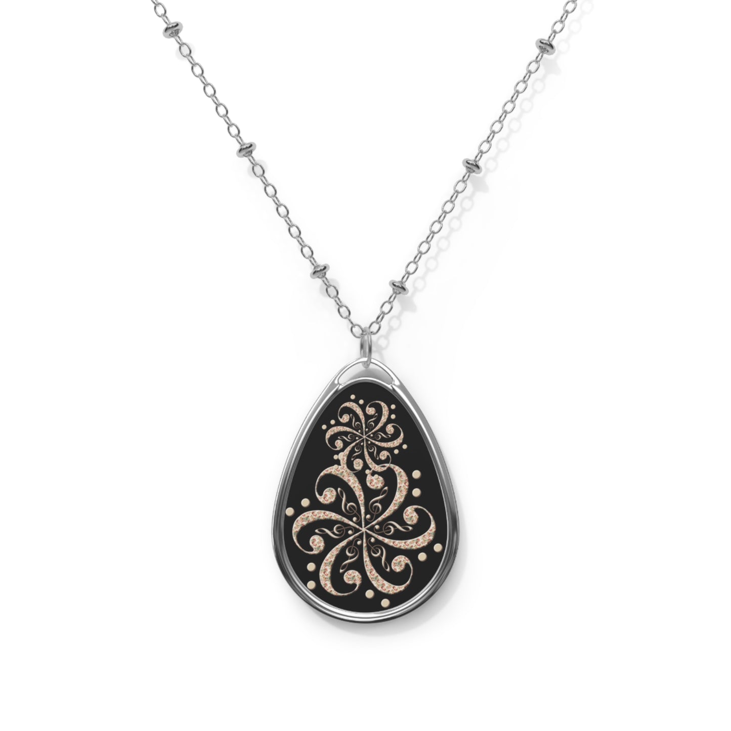 Elegant Oval Necklace, Boho Jewelry, Statement Pendant, Gift for Her, Layering Necklace, Birthday Jewelry