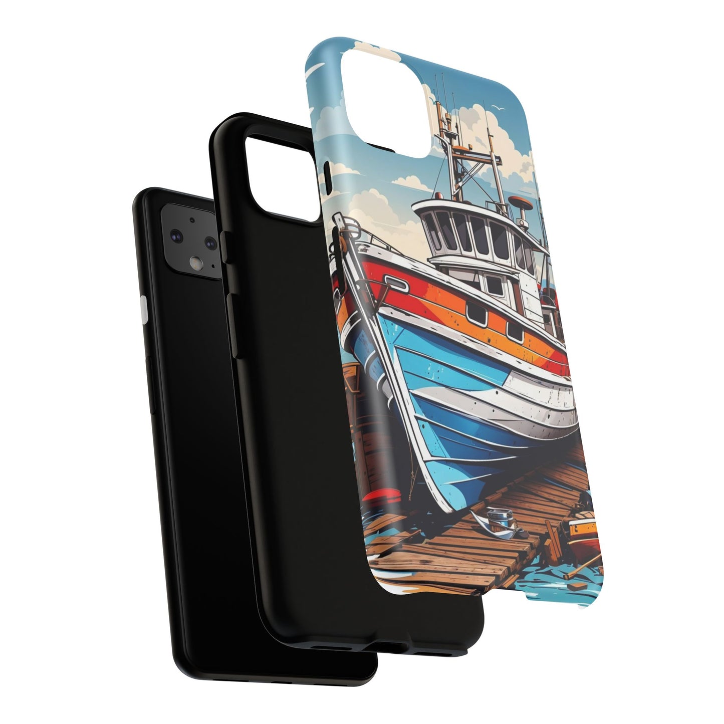 Colorful Fishing Boat Phone Case | Nautical Gift, Marine Design, Coastal Aesthetic, Summer Vibes, Sea Lover's Accessory