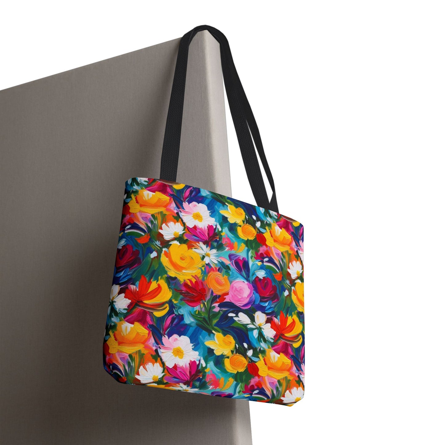 Colorful Floral Tote Bag — Vibrant All-Over Print Shopper
