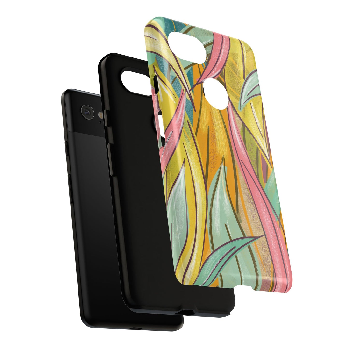 Vibrant Phone Case with Colorful Leaf Design, Tough Cases for Nature Lovers, Eco-Friendly Gift, Summer Vibes, Floral Phone Cover