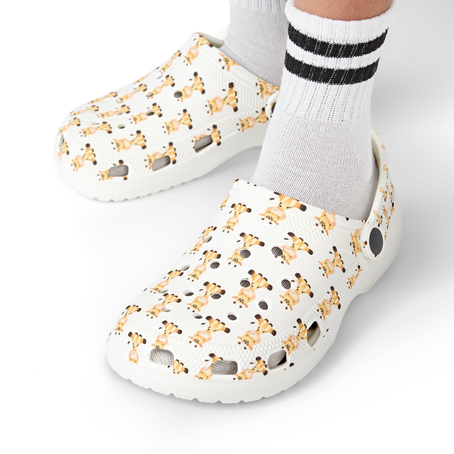 Kids Giraffe Print EVA Foam Clogs — Cute Animal Slip-On Sandals for Toddlers & Little Kids