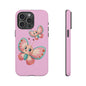 Cute Butterfly Phone Case, Tough Phone Cover, Girly Phone Accessory, Unique Gift for Her, Kids Phone Case, Floral Design Case