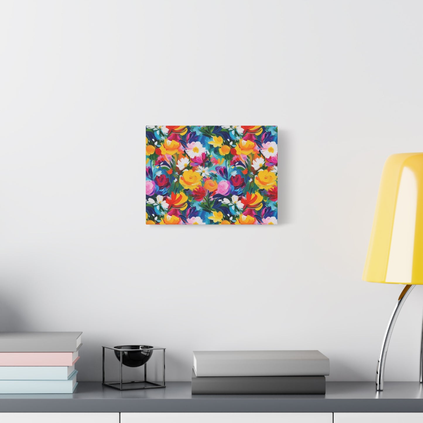 Vibrant Floral Matte Canvas Wall Art — Colorful Garden Print, Stretched 1.25"
