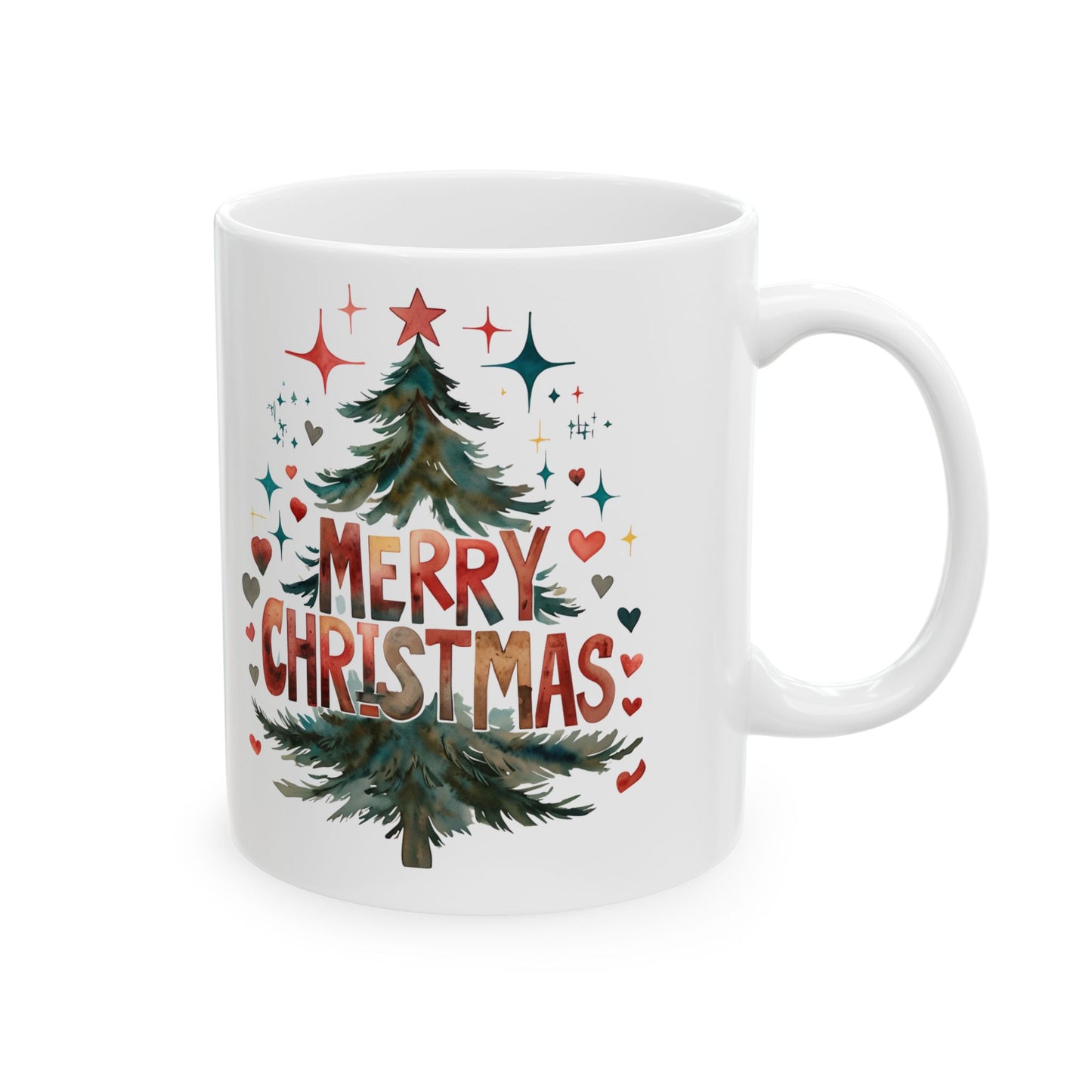 Festive Christmas Mug, Holiday Gift, Hot Cocoa Cup, Merry Christmas Beverage Container, Winter Decor, Family Gatherings