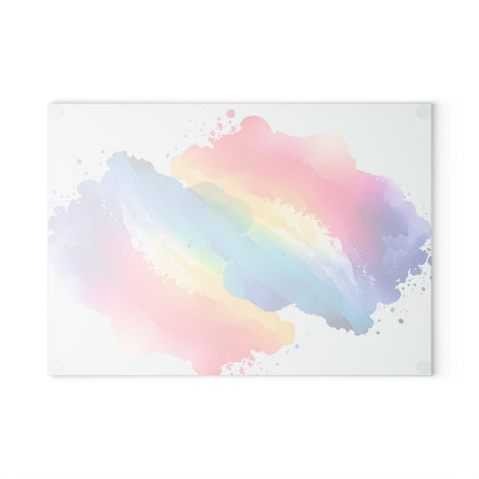 Colorful Watercolor Glass Cutting Board, Kitchen Decor, Gift for Chefs, Colorful Cooking Accessories, Vibrant Kitchenware