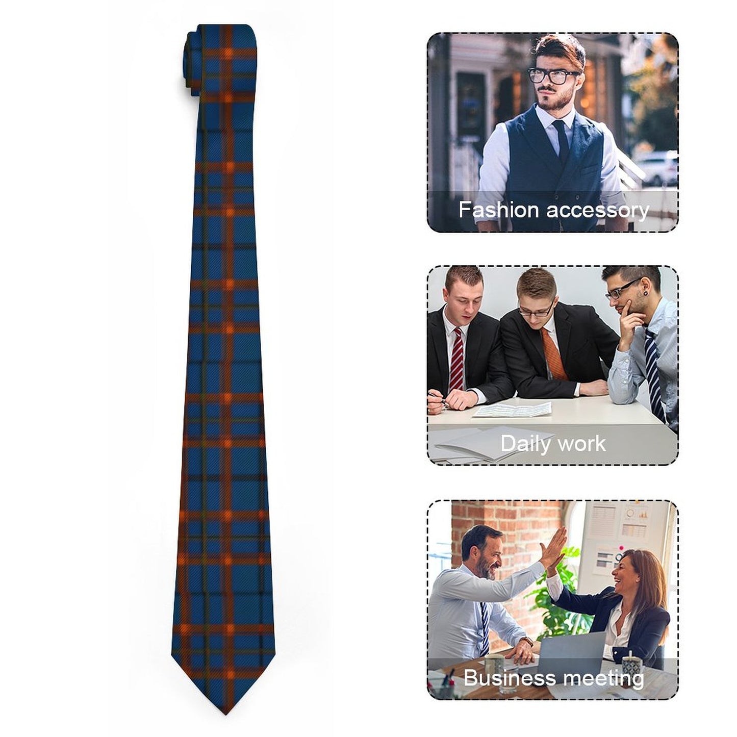 Men's Formal Tie - Blue Plaid