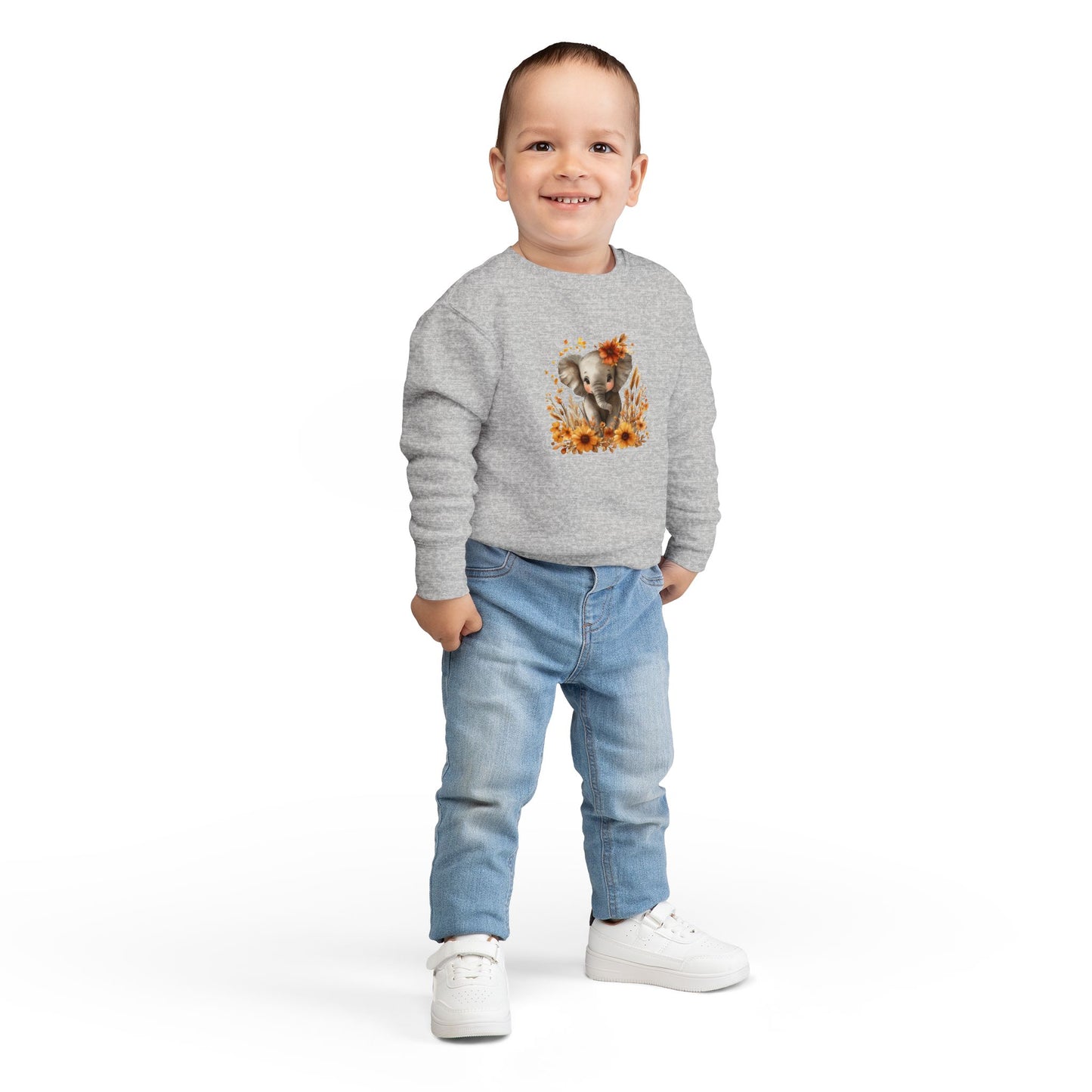 Adorable Elephant Toddler Sweatshirt - Cute Kids Apparel, Gift for Birthday, Baby Shower, Fall Fashion, Cozy Everyday Wear