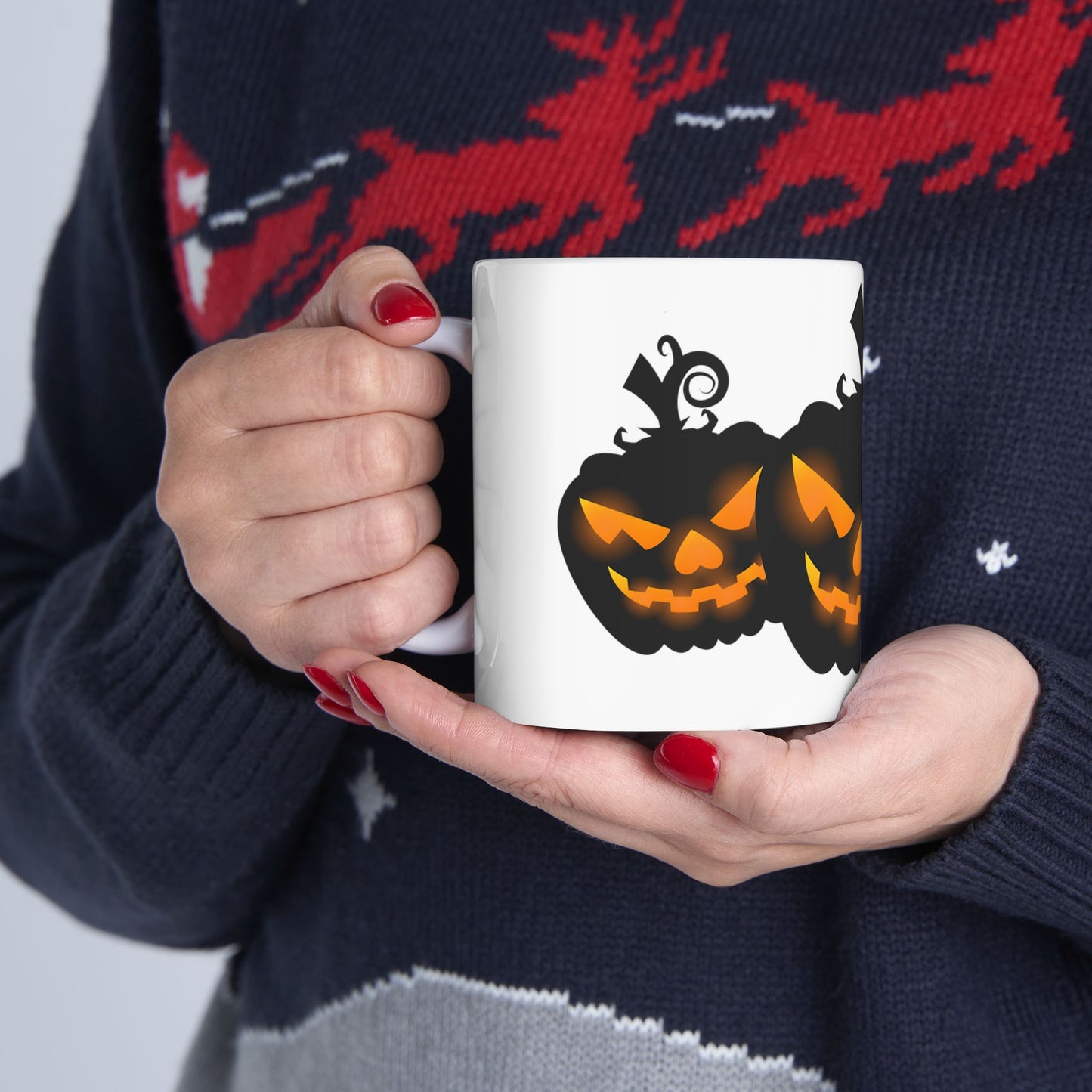 Spooky Pumpkin Ceramic Mug - Perfect for Halloween, Coffee Lovers Gift, Autumn Decor, Tea Time, Pumpkin Spice Enthusiasts