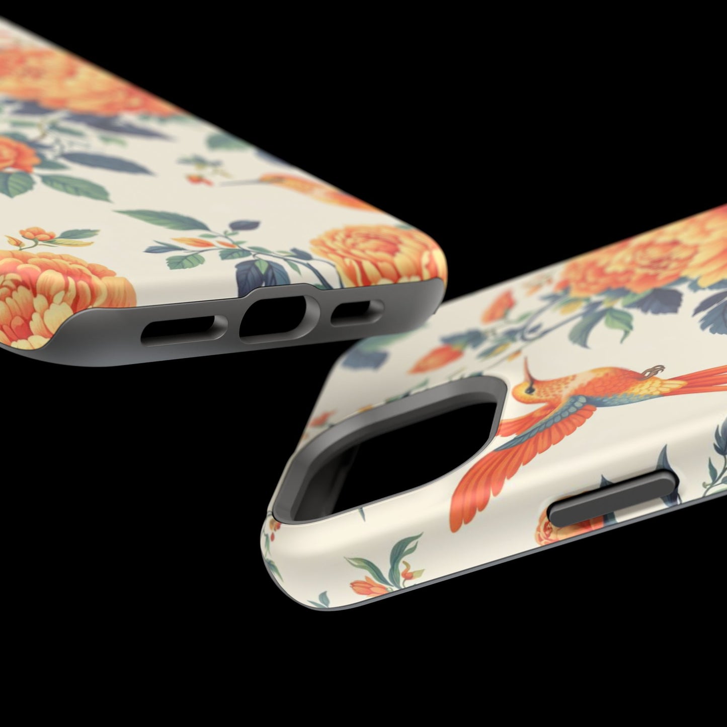 Floral Hummingbird Magnetic Phone Case — Impact-Resistant Protective Cover