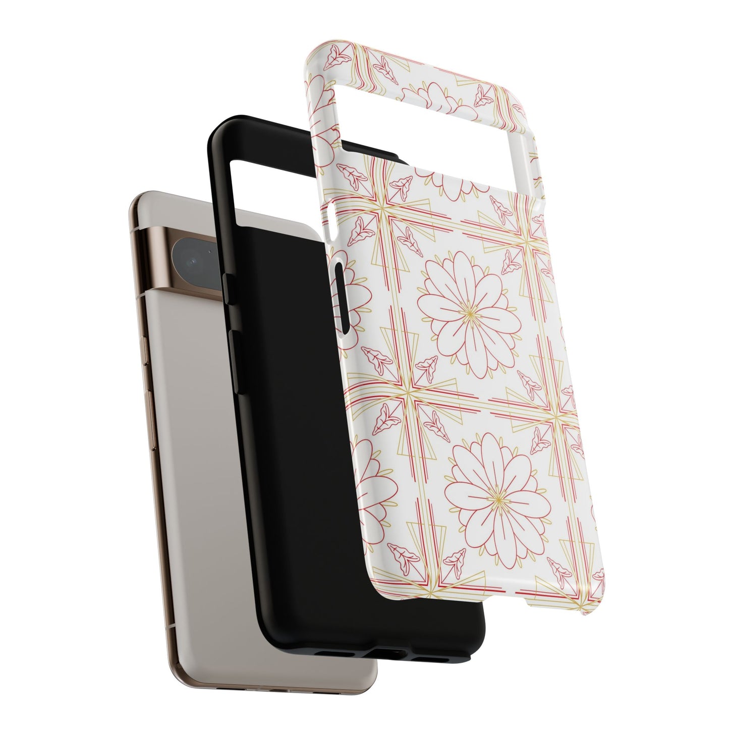 Floral Pattern Phone Case - Stylish Tough Case, Flower Design, Cute Mobile Cover, Phone Accessory, Gift for Her, Spring Style
