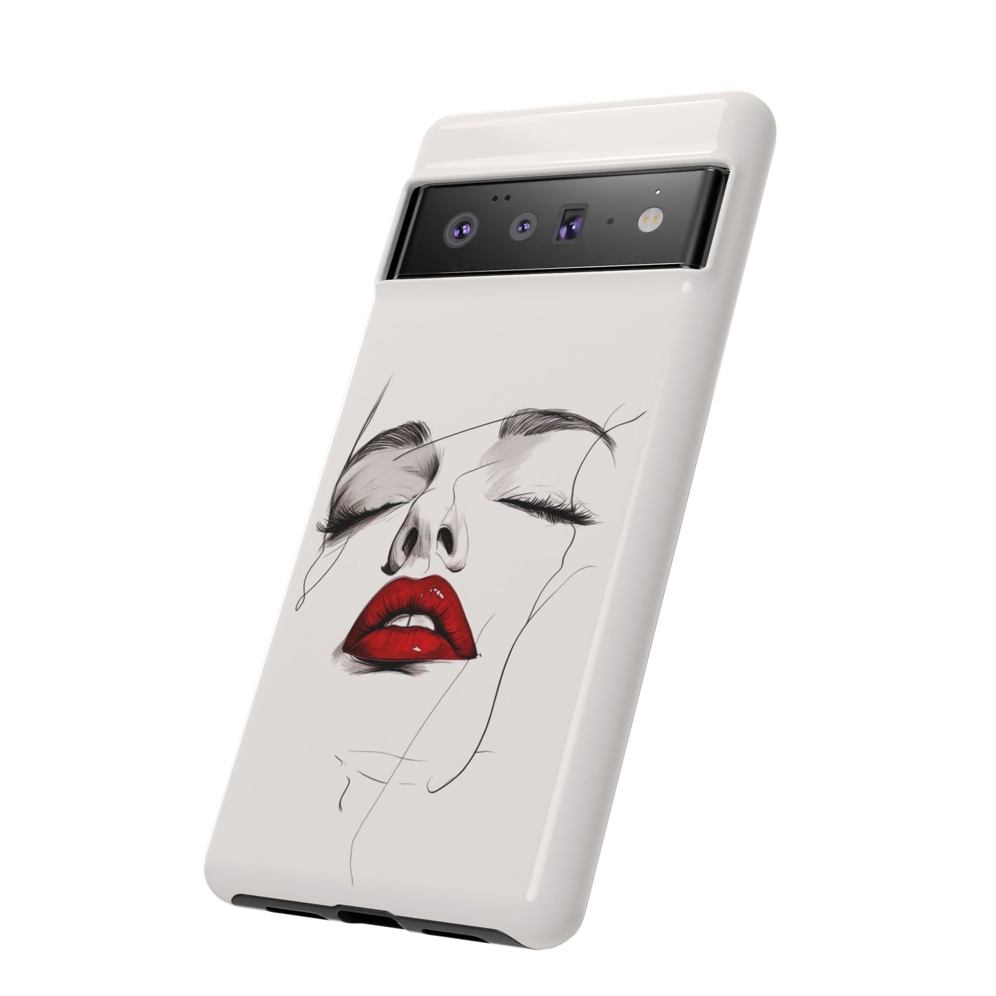 Stylish Phone Case with Artistic Lip Design, Femme Tech Accessory, Trendy Device Cover, Gift for Her, Unique Phone Accessories