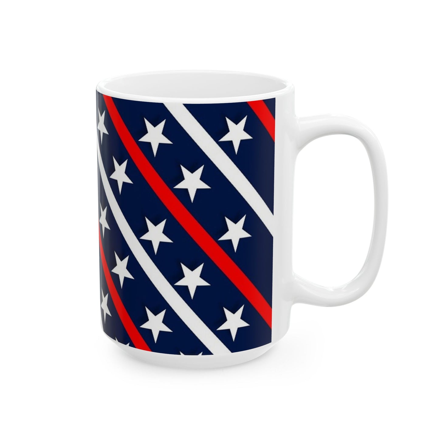 Patriotic Ceramic Mug - Perfect for Independence Day, Veteran's Day, Coffee Lovers, Gift for Him/Her, Kitchen Decor