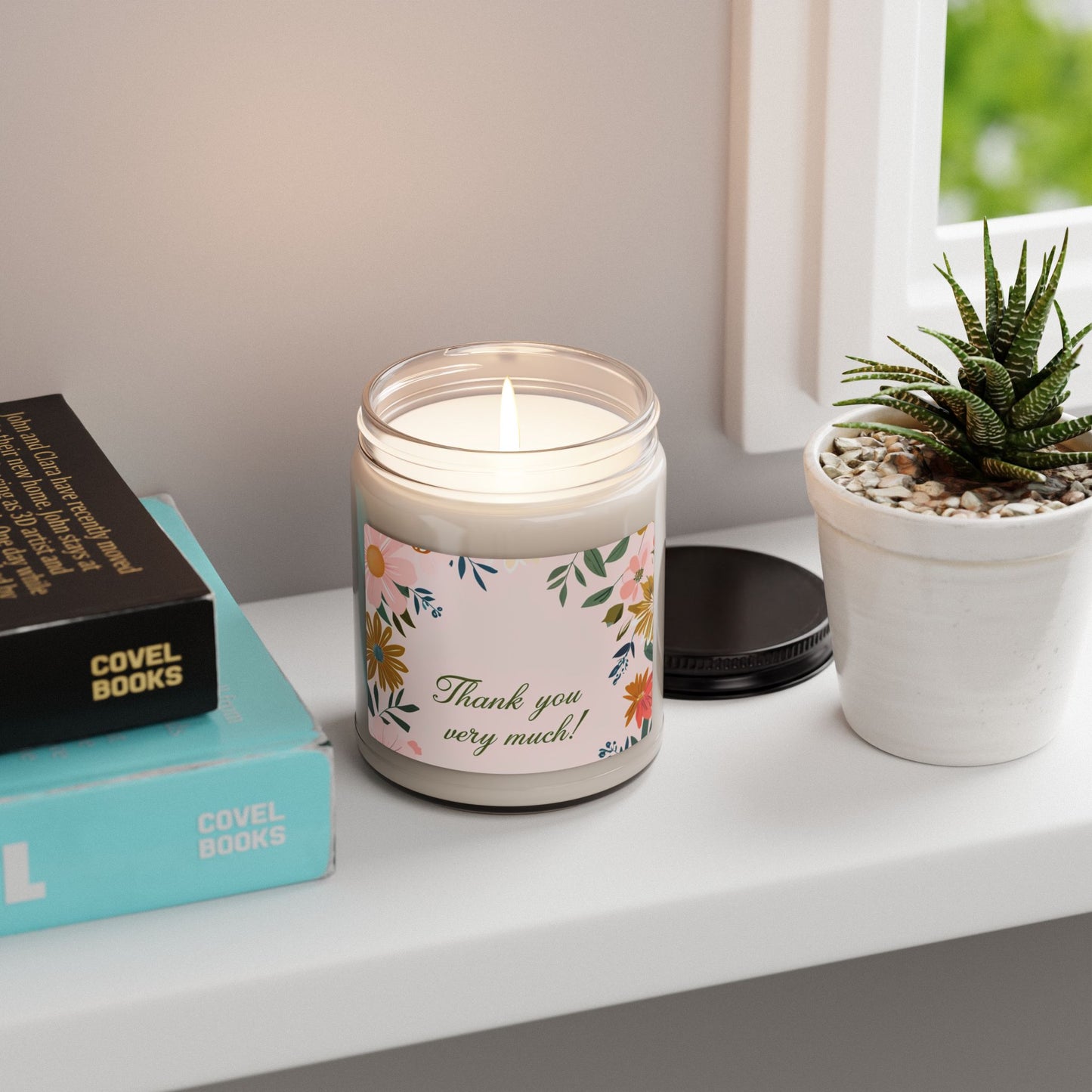 Thank You Very Much Floral Scented Soy Candle — 9oz Gift Candle for Appreciation