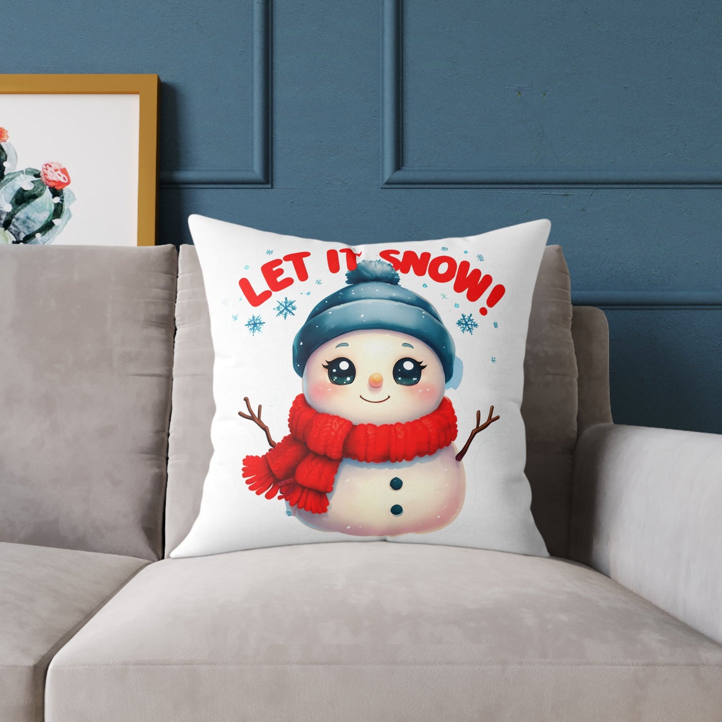 Let It Snow Snowman Pillow