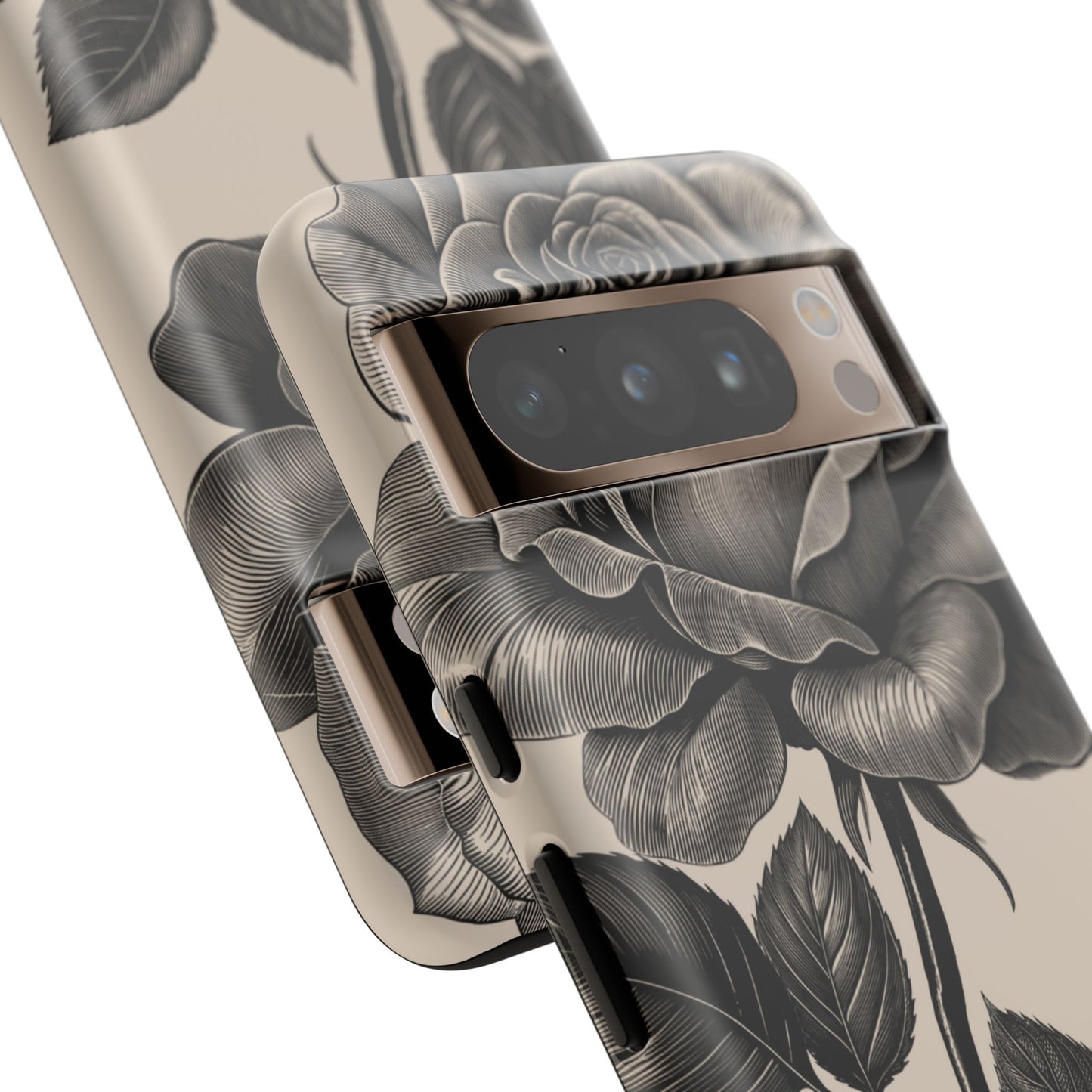 Black Rose Phone Case, Tough Cases with Floral Design, Elegant Tech Accessory, Gift for Flower Lovers, Stylish Protection