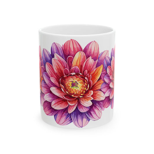 Colorful Floral Ceramic Mug - Perfect for Tea Lovers, Gift for Friends, Home Decor, Mother's Day, Garden Enthusiasts