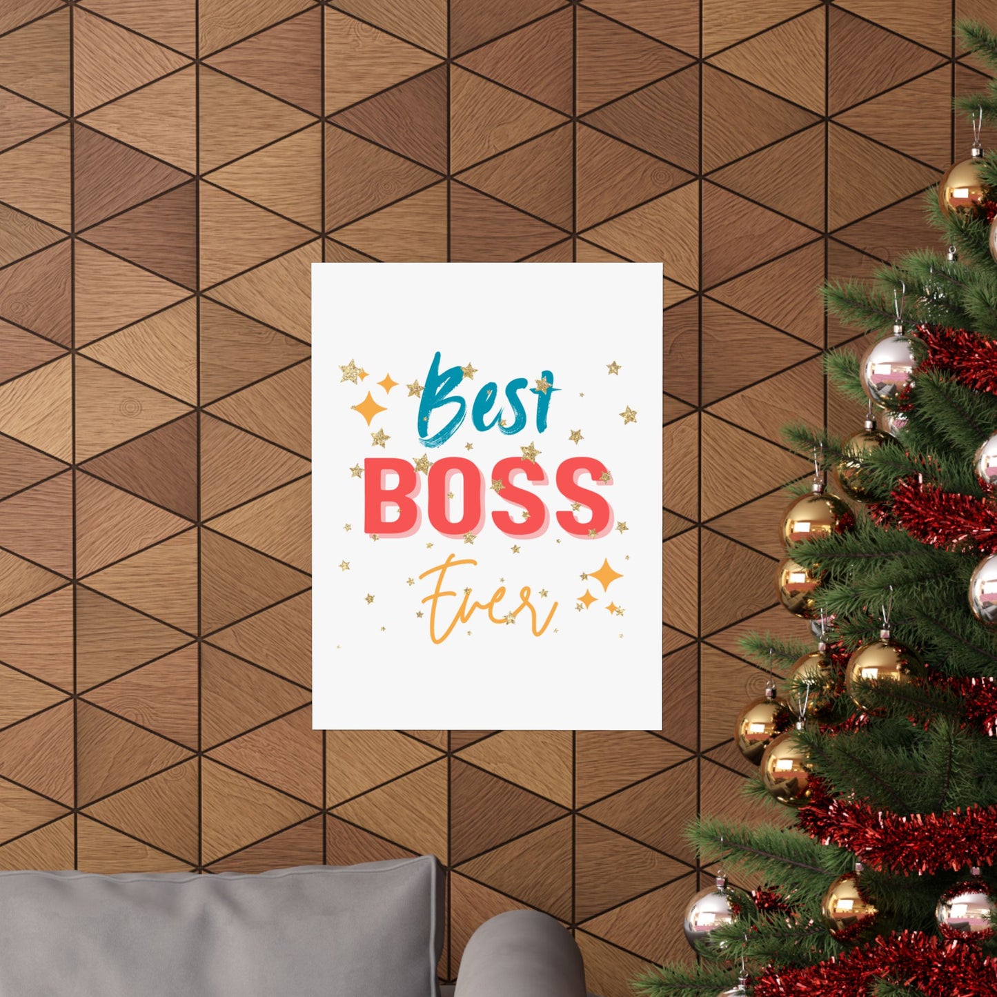 Best Boss Ever Vertical Poster, Inspirational Office Decor,  Motivational Art