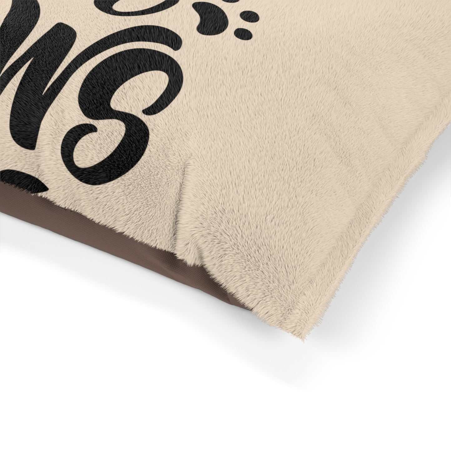 Pet Bed — "Love Has Four Paws" Cozy Plush Dog & Cat Bed