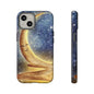 Moonlit Smile Phone Case — Starry Night Crescent Moon iPhone Cover