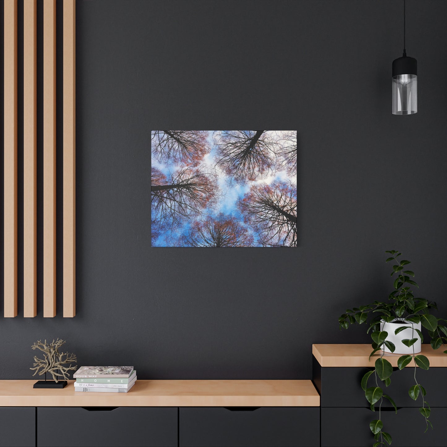 Canopy Sky Canvas Print — Winter Tree Tops Wall Art