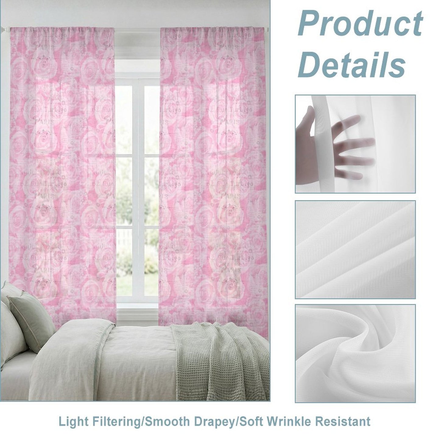 Sheer Curtain Pink
