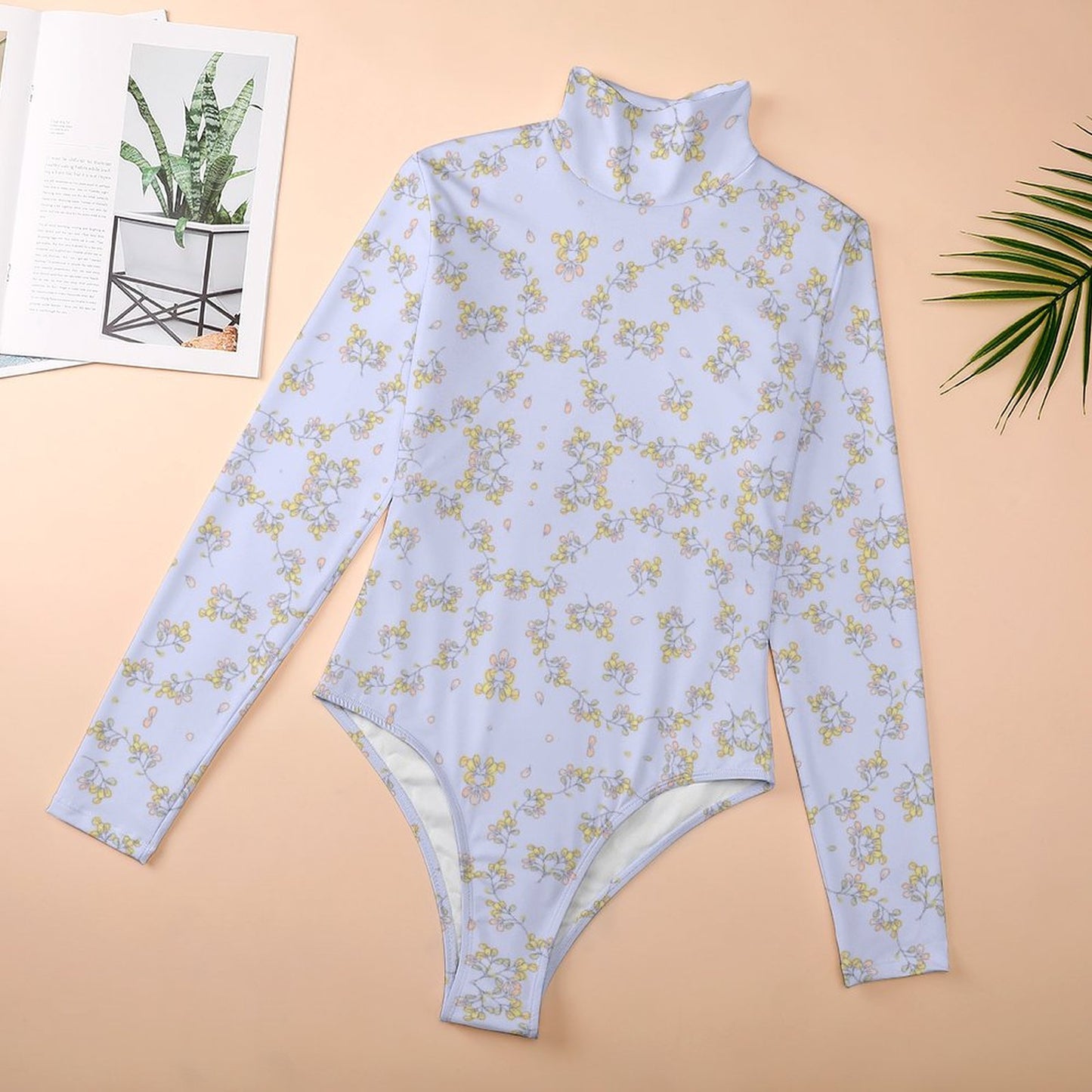 High-collar Long-sleeve Bodysuit