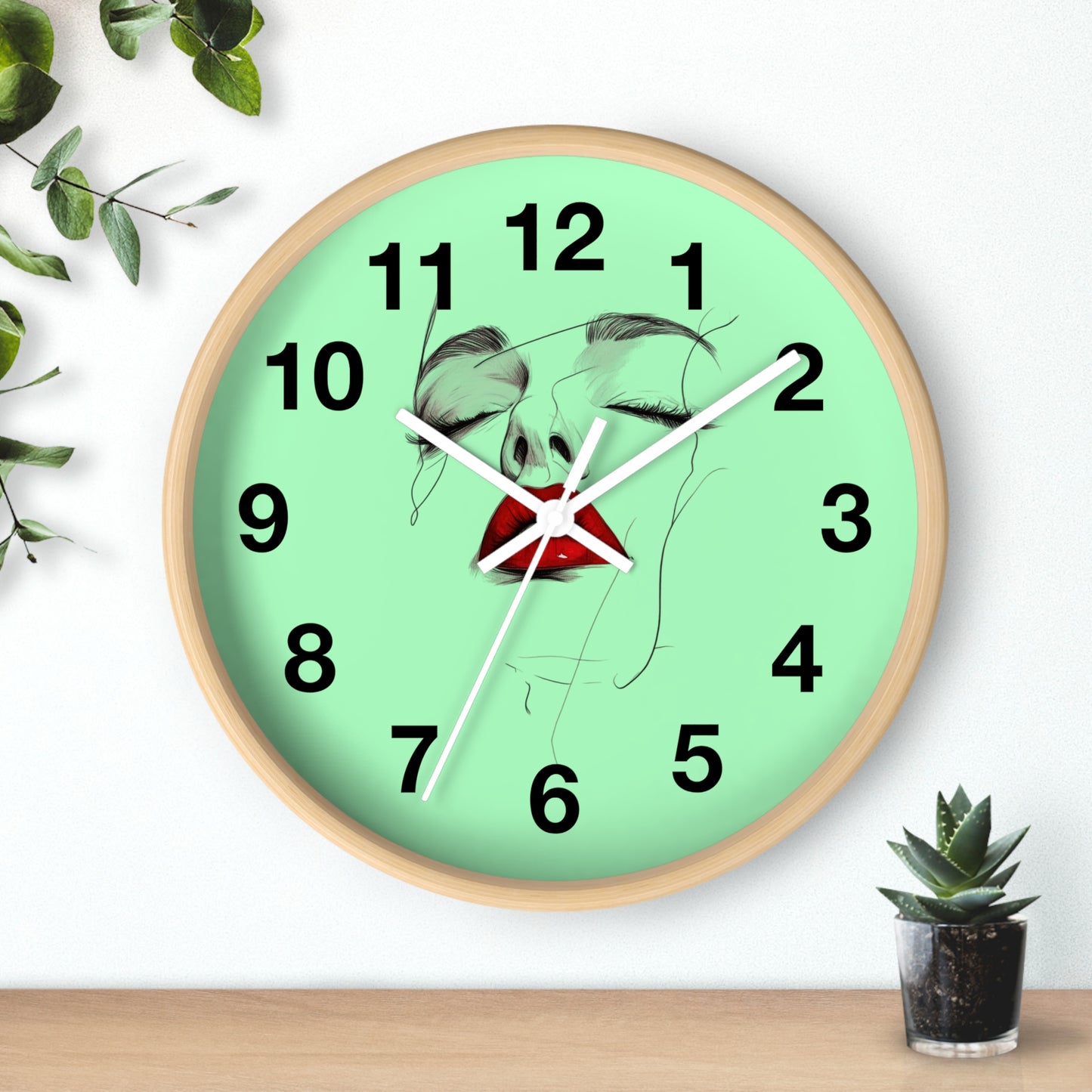 Artistic Lips Wall Clock, Modern Decor, Home Accent, Unique Gift, Stylish Wall Art, Boho Living Space