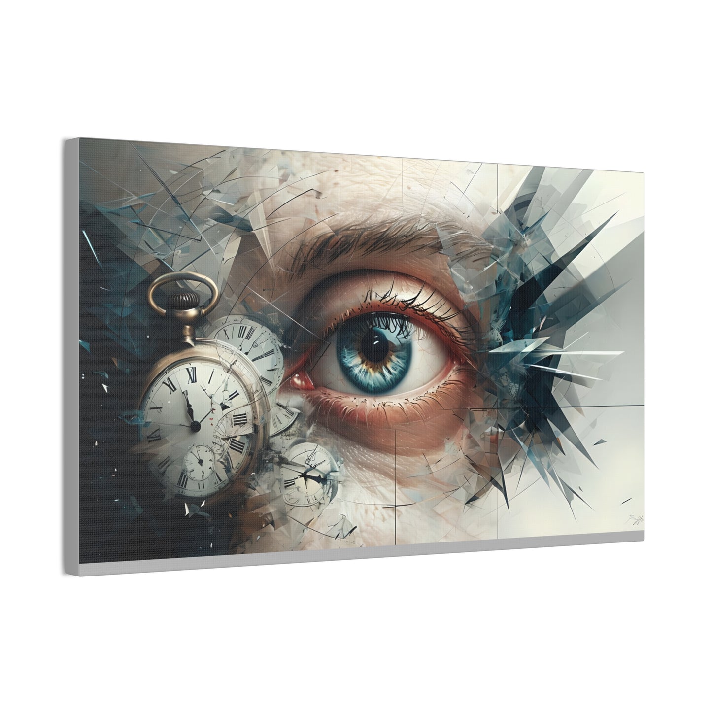 Surreal Canvas Wall Art, Eye with Vintage Clock