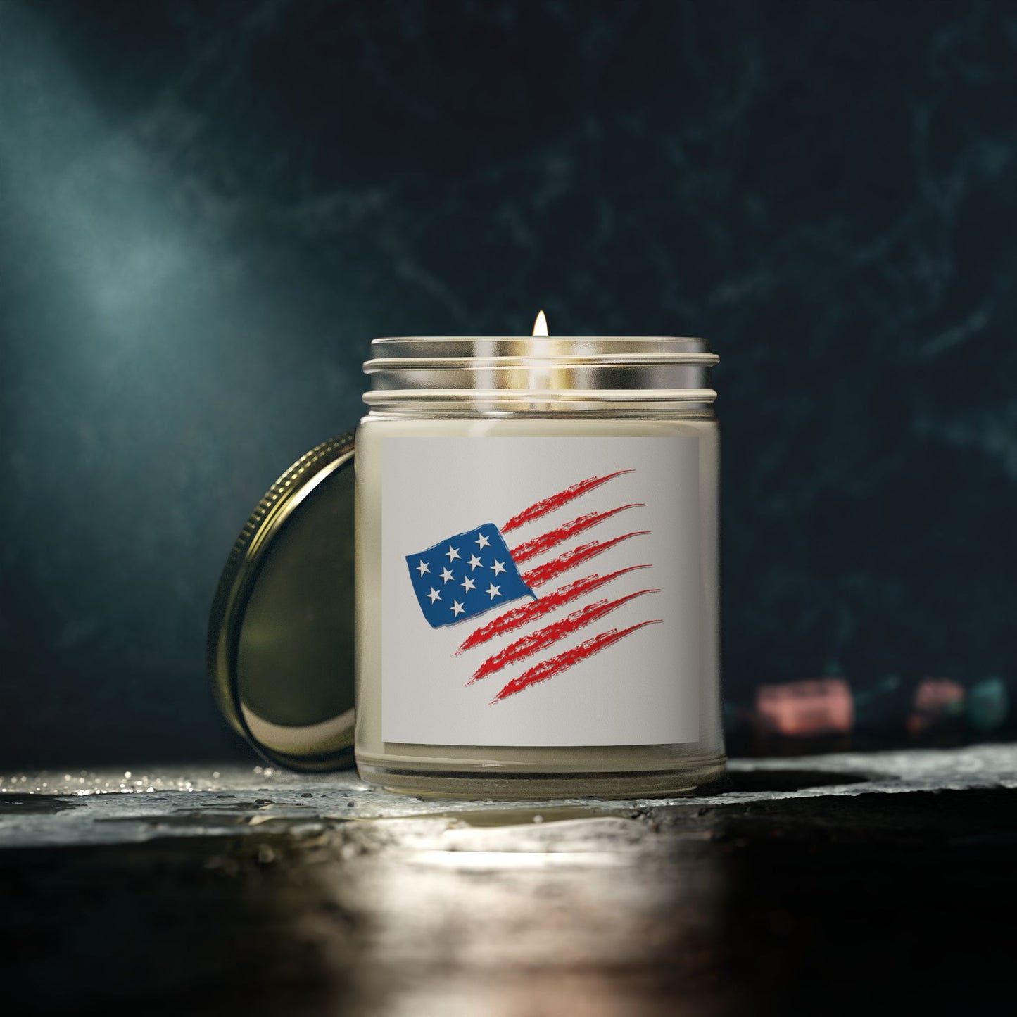 Patriotic Scented Candle, American Flag Decor, Home Fragrance Gift, July 4th Candle, Cozy Atmosphere, Relaxing Decor, USA Themes