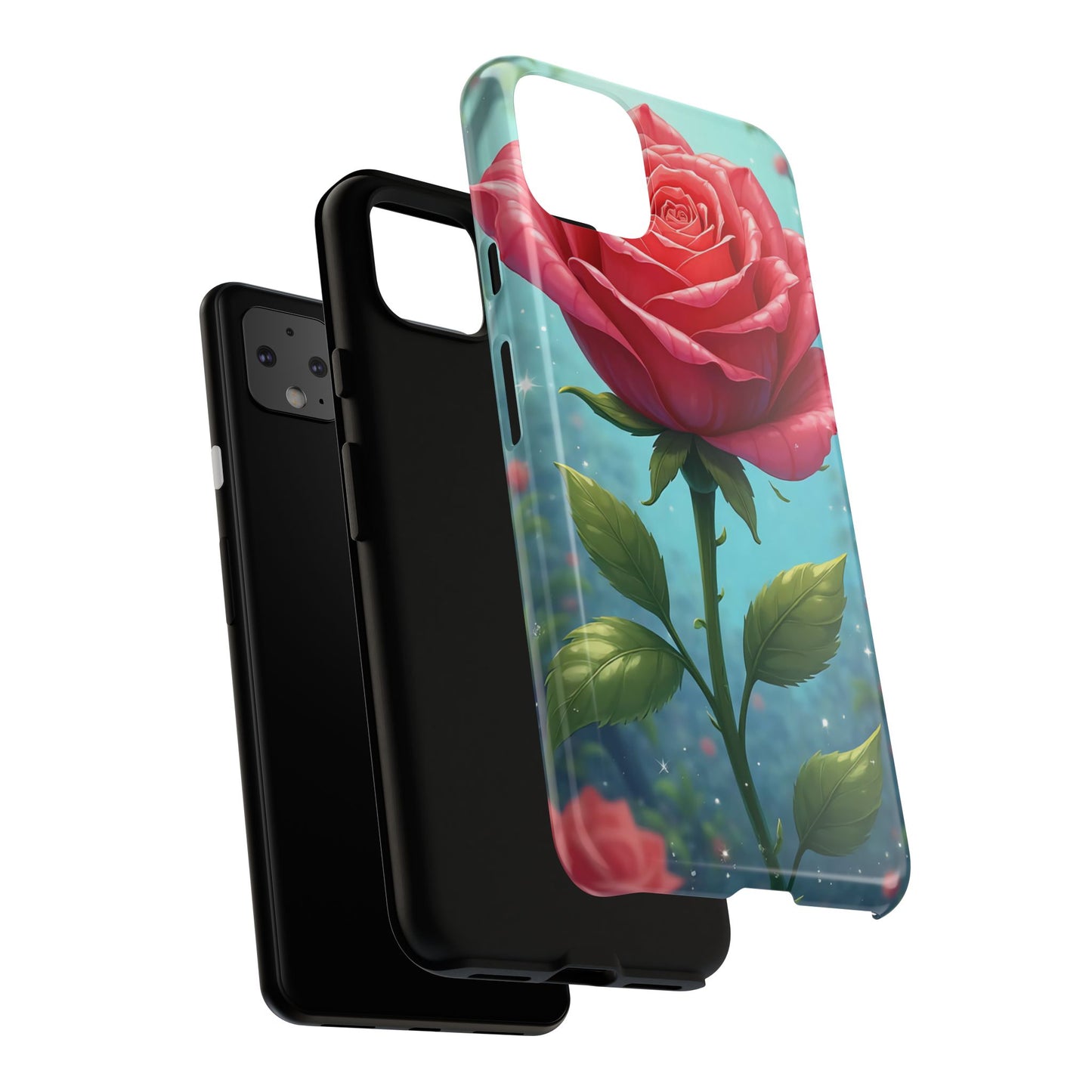 Floral Phone Case, Tough Cases with Elegant Rose Design, Stylish iPhone Cover, Rose Flower Gift for Nature Lovers, Unique Mobile Accessories