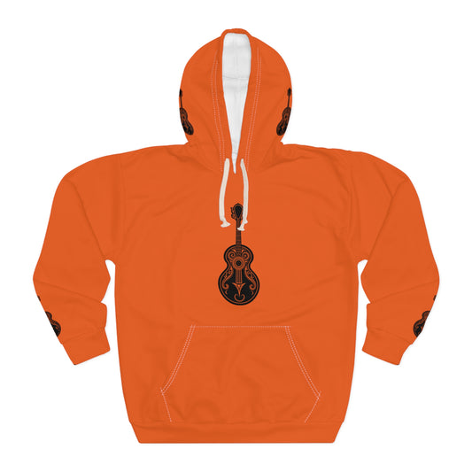 Vibrant Guitar Design Hoodie for Music Lovers, Cozy Pullover, Perfect Gift for Musicians, Great for Festivals, Unisex Hoodie