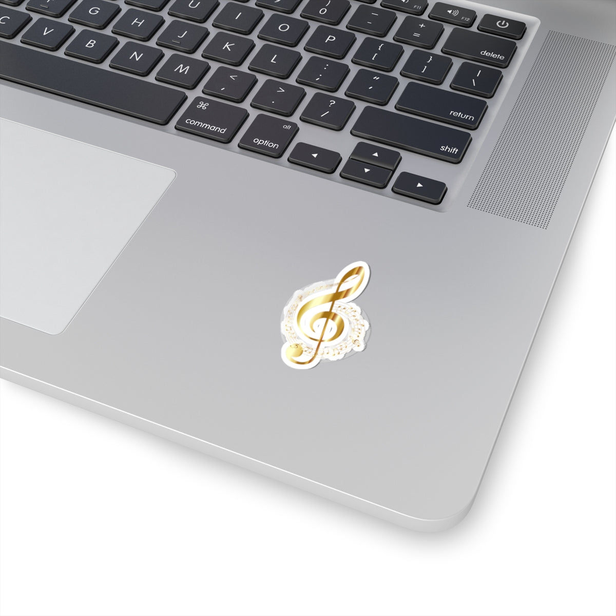 Elegant Musical Note Stickers, Gold Treble Clef, Decor for Musicians, Laptops, Journals, Gifts for Music Lovers