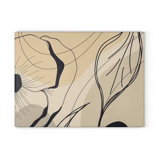 Elegant Floral Glass Cutting Board, Stylish Kitchen Decor, Wedding Gift, Home Cooking, Floral Kitchen Accessories