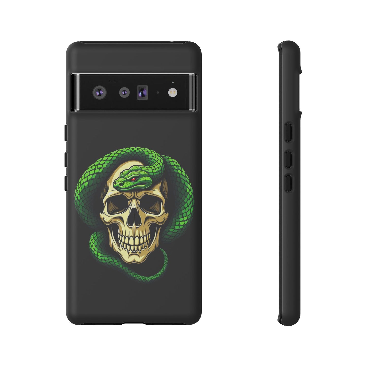 Skull & Snake Phone Case | Tough Cases, Protective Cover, Edgy Phone Accessories, Gothic Gift, Halloween Decor