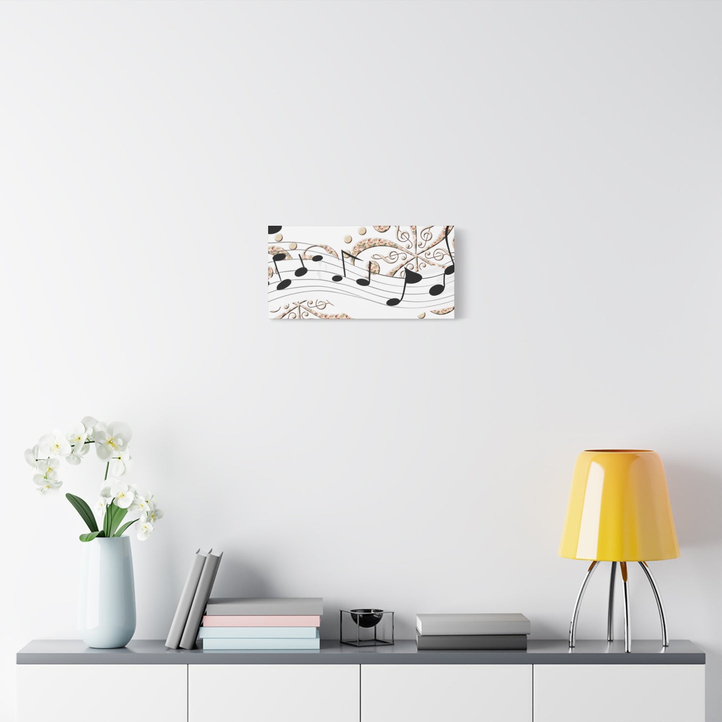 Musical Note Canvas Art, Floral Decor for Home, Music Lover Gift, Wall Art for Musicians, Unique Gift Idea