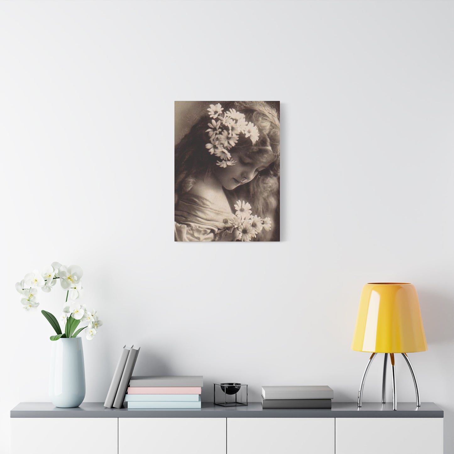 Vintage Floral Portrait Canvas